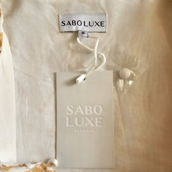 NWT! Sabo Luxe Aura Linen Above Elbow Sleeve Bubble Tulip Mini Dress, S - Picture 10 of 14